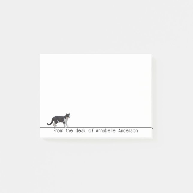Schwarz-Weiß-Katzen - persönliche Hinweise Post-it Klebezettel (Vorderseite)
