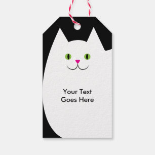 Schwarz-Weiß-Katzendesign Geschenkanhänger