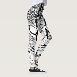 Schwarz-Weiß-Katzendesign Leggings