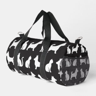 Schwarz-Weiß-Katzenkorgi Muster Pet Liebhaber Nied Duffle Bag