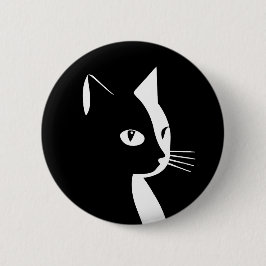 Schwarz-Weiß-Katzenschaltfläche Button