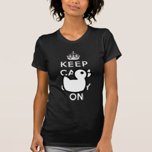 Schwarz Weiß Keep Calm Gummi-Ente Humor-Shirt T-Shirt