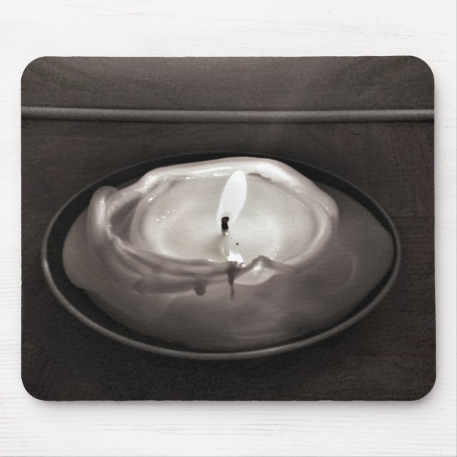 Schwarz-Weiß-Kerze Mousepad (Vorne)