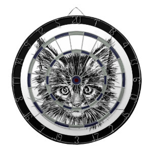 Schwarz-Weiß-Kitten Dartscheibe
