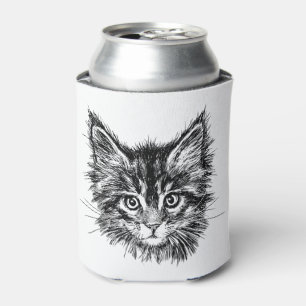 Schwarz-Weiß-Kitten Dosenkühler