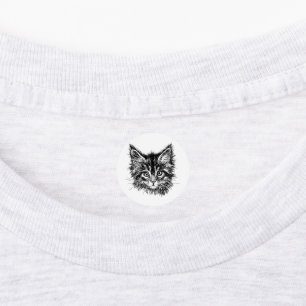 Schwarz-Weiß-Kitten Etiketten