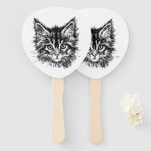 Schwarz-Weiß-Kitten Fächer