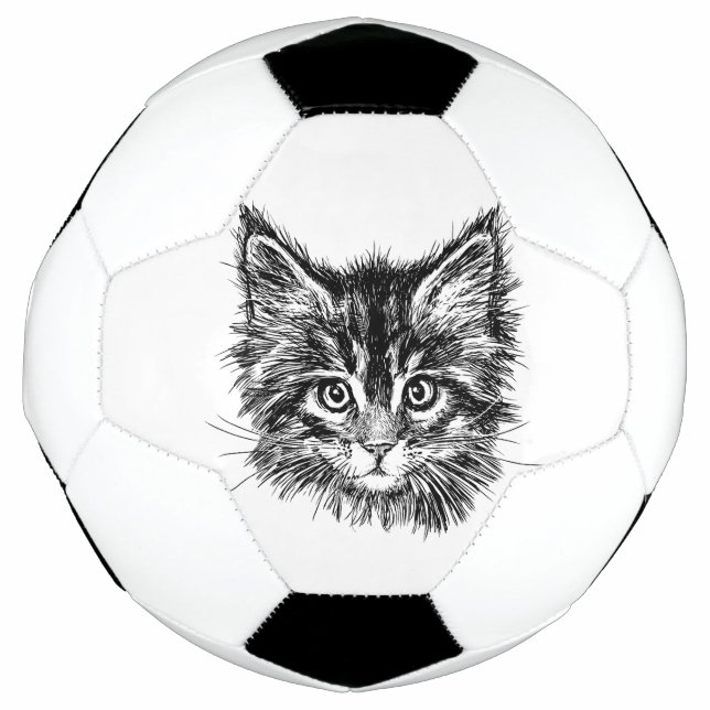 Schwarz-Weiß-Kitten Fußball (Vorderseite)