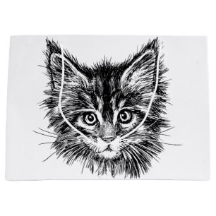 Schwarz-Weiß-Kitten Große Geschenktüte