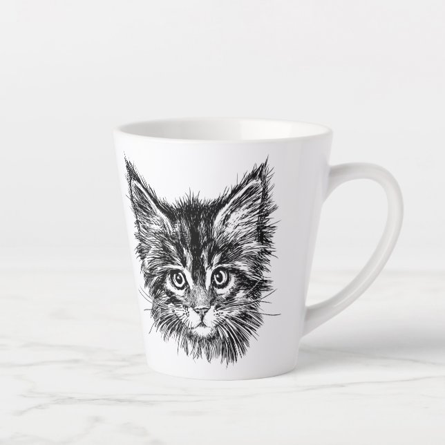 Schwarz-Weiß-Kitten Milchtasse (Rechts)