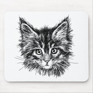Schwarz-Weiß-Kitten Mousepad