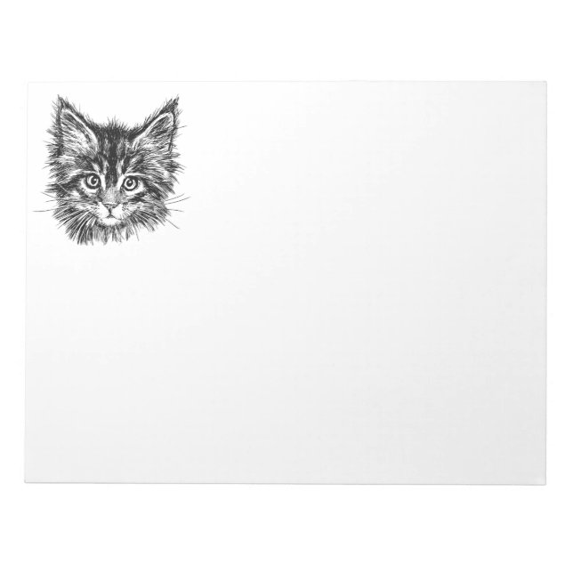 Schwarz-Weiß-Kitten Notizblock (Vorderseite)