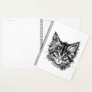 Schwarz-Weiß-Kitten Planer