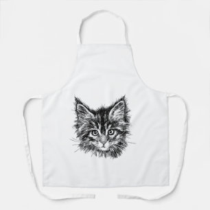 Schwarz-Weiß-Kitten Schürze