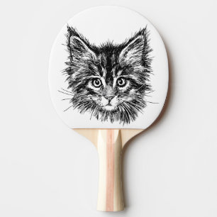 Schwarz-Weiß-Kitten Tischtennis Schläger