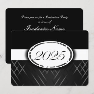Schwarz-Weiß-Klasse des Party 2025 Einladung