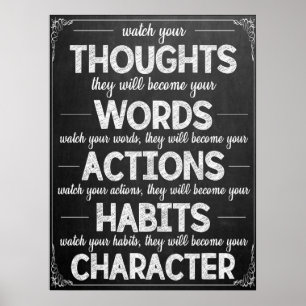 Schwarz-Weiß-Klassenposter mit Inspiration Poster