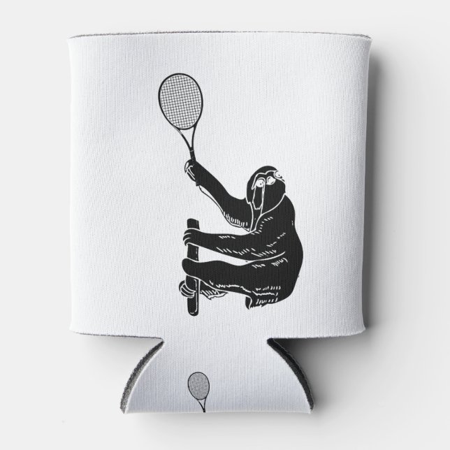 Schwarz-Weiß-Klassik mit Tennis-Racquet Dosenkühler (Vorderseite)