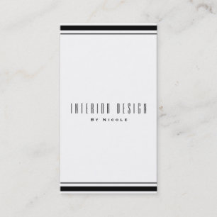 Schwarz-Weiß Klassisch Elegant Chic Minimal Modern Visitenkarte