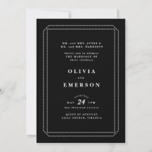 Schwarz-Weiß-Klassische Hochzeitseinladung, formel