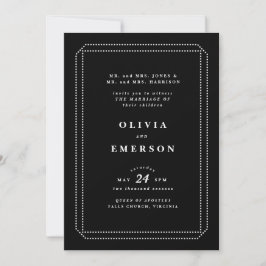 Schwarz-Weiß-Klassische Hochzeitseinladung, formel