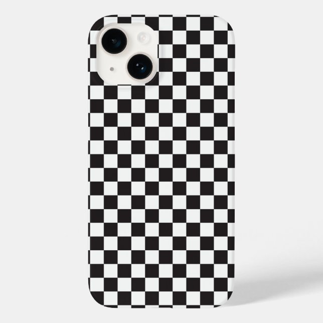 Schwarz-Weiß-Klassisches Retro-Prüfmuster Case-Mate iPhone Hülle (Rückseite)