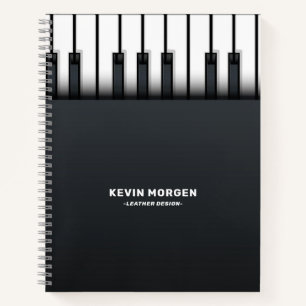 Schwarz-Weiß-Klavier Notizbuch