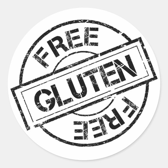 Schwarz-Weiß-Kleber, glutenfrei Runder Aufkleber (Vorderseite)