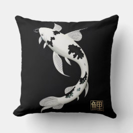 Schwarz/Weiß-Koi-Fisch|Throw-Kissen Kissen