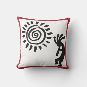 Schwarz-weiß Kokopelli-Keuchkissen Kissen