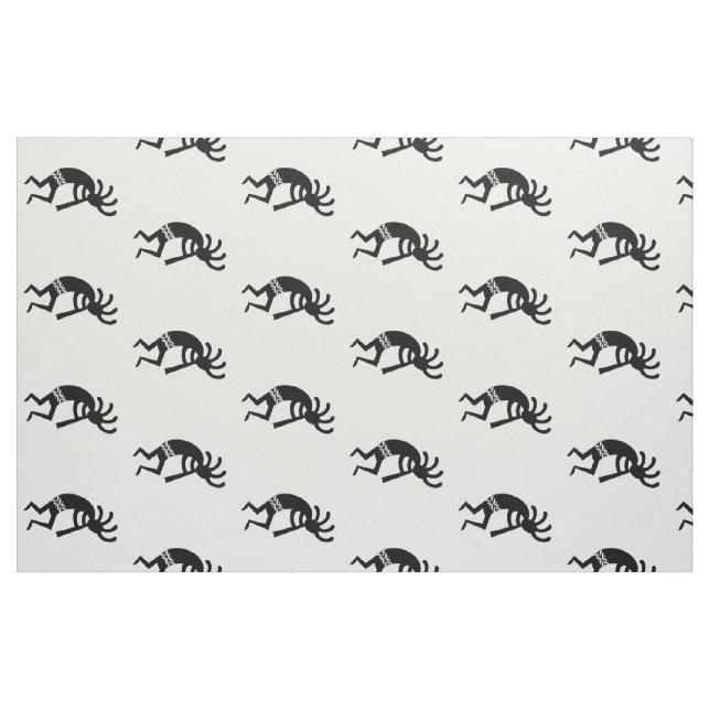 Schwarz-Weiß-Kokopelli-Muster Südwestdesign Stoff (Fat Quarter (45,7 x 55,9 cm))
