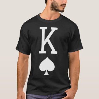 Schwarz-Weiß-König der Pik-Kartenspiel T-Shirt