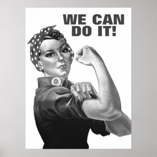 Schwarz-weiß können wir es Propaganda des Zweiten  Poster