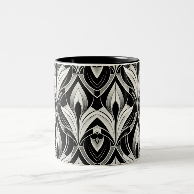 Schwarz-Weiß-Kontrast Zweifarbige Tasse (Mittel)