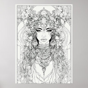 Schwarz-Weiß-Kontur für Wall-Poster Poster