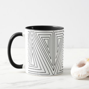 Schwarz-Weiß-Konzentrisches Dreiecksmuster   Tasse