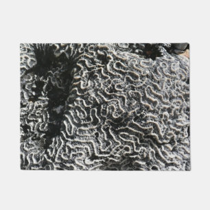 Schwarz-Weiß-Korallen I Abstrakt-Natur-Foto Fußmatte