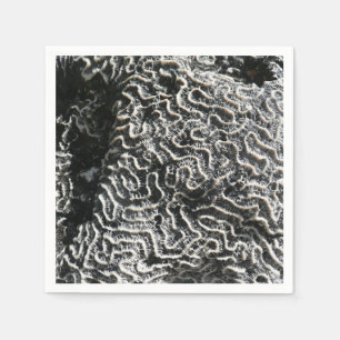 Schwarz-Weiß-Korallen I Abstrakt-Natur-Foto Serviette