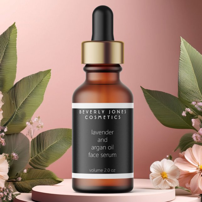 Schwarz-Weiß-Kosmetiktücher-Dropdown-Flasche Etiketten (Von Creator hochgeladen)