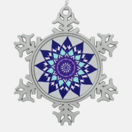 Schwarz-Weiß-Kosmos Schneeflocken Zinn-Ornament