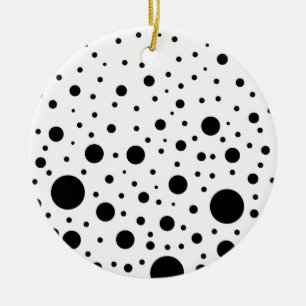 Schwarz-Weiß-Kreis-Design Keramikornament