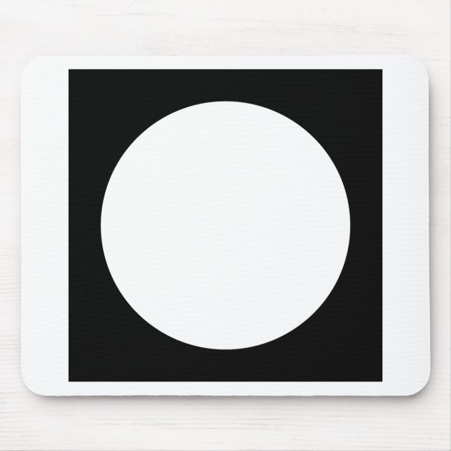 Schwarz-Weiß-Kreis, einfaches geometrisches Design Mousepad (Vorne)