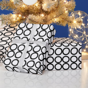 Schwarz-Weiß-Kreis geometrisches Muster Geschenkpapier