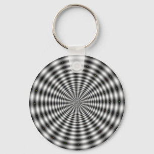 Schwarz-Weiß-Kreis Stripte optische Illusion Schlüsselanhänger