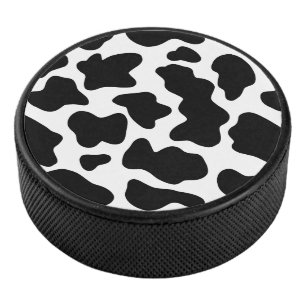 Schwarz-Weiß-Kuh-Druck Eishockey Puck