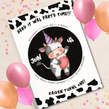 Schwarz/Weiß-Kuh-Druck Erster 1. Geburtstag-Party
