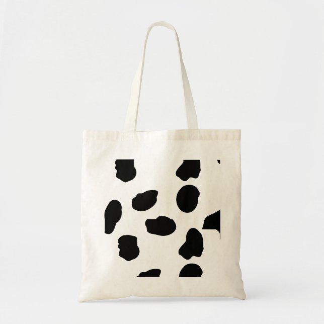 Schwarz-Weiß-Kuh-Drucktasche Tragetasche (Vorne)