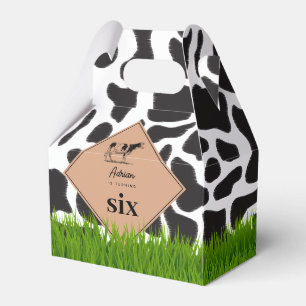 Schwarz-Weiß-Kuh Farm Tier Geburtstagsparty Thema Geschenkschachtel