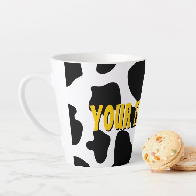 Schwarz-Weiß-Kuh-Flecken Latte Tasse Geschenk (Beispiel)