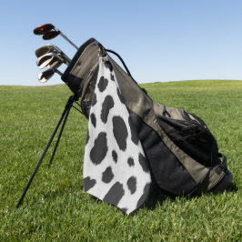 Schwarz-Weiß-Kuh-Flecken Muster Imitate Pelzstrukt Golfhandtuch